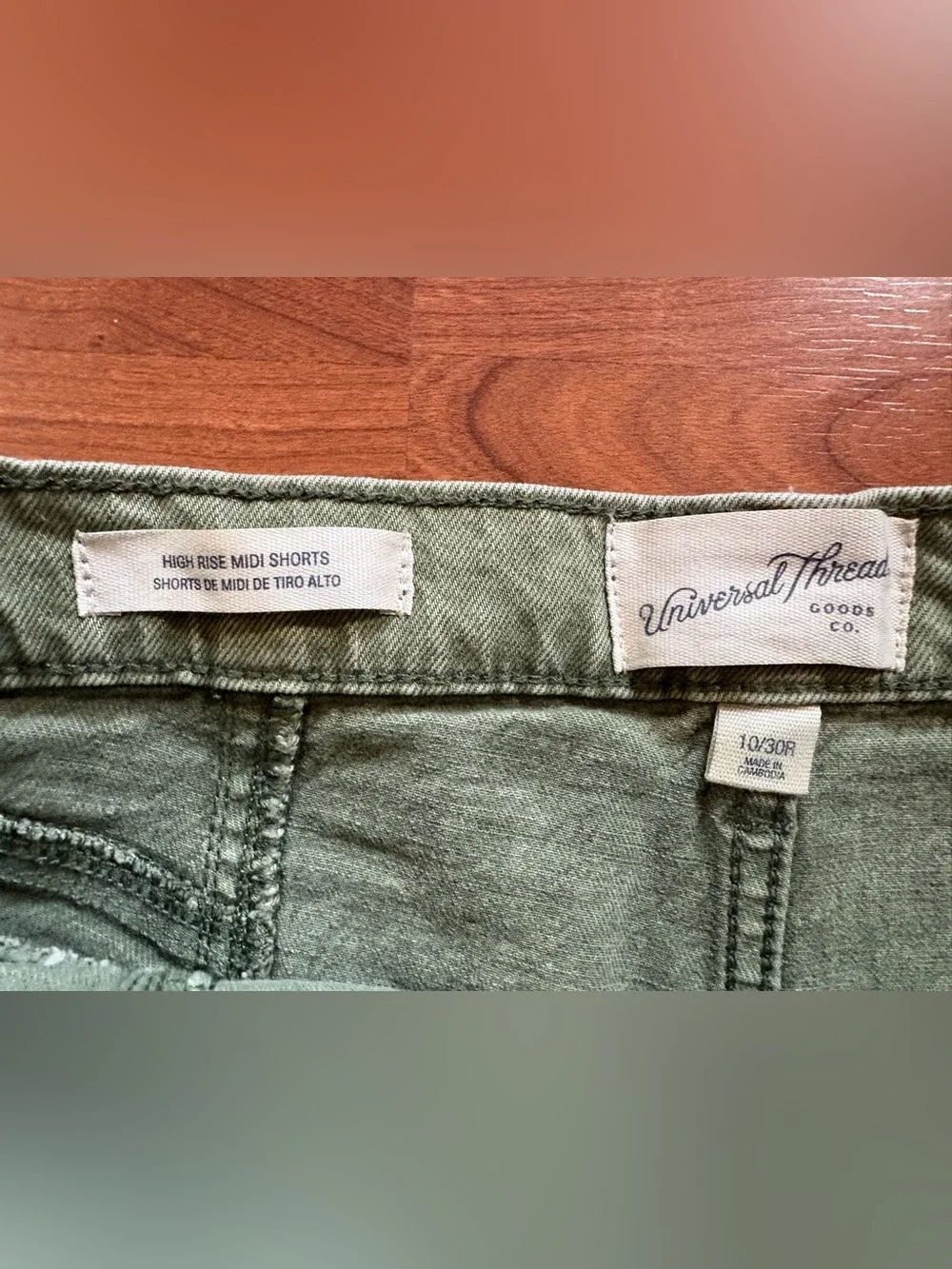 Universal Thread Olive Green High-Rise Jean Shorts